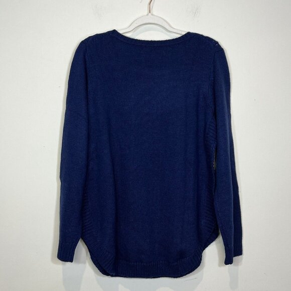 C. Wonder NWOT Sweater M Wool Blend‎ Womens Blue Cable Knit Pullover Size Medium - Picture 4 of 11